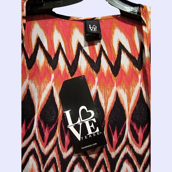 LOVE TEASE NEW Dopamine Oversized Fringe Kimono Tribal Blazer Cover-Up XS - Picture 5 of 12